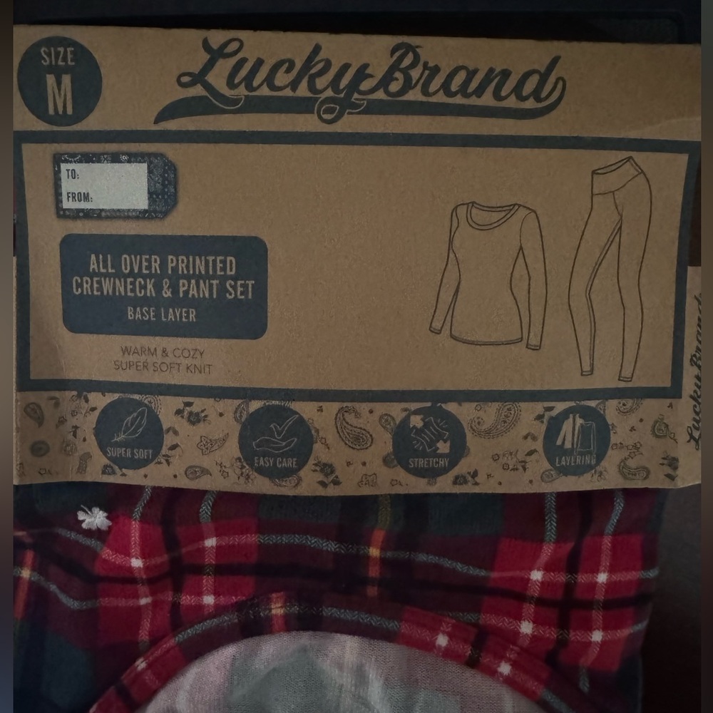 Lucky Brand, plaid, pajamas, longjohns, PJs